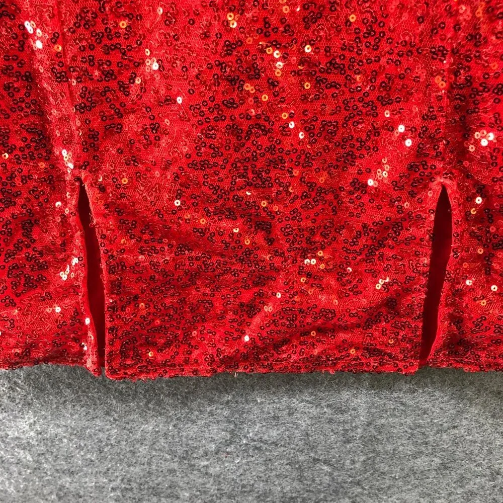 Lolanta Girls Dance Costume Dress Size 6-7 (130) Red Sequin‎ Sleeveless Jazz
